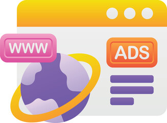 Gradient color illustration for Online global marketing