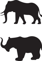 vector silhouette of an elephant