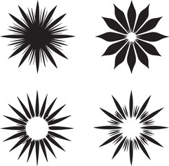 set of vector icons of flowers