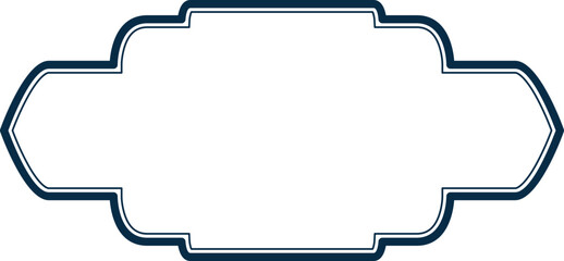 Islamic Banner Label Outline