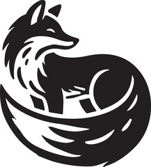 Fox vector silhouette , Silhouettes-Fox-2