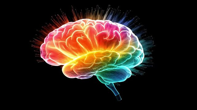 Creativity concept with a brain exploding in colors. Mind blown concept.