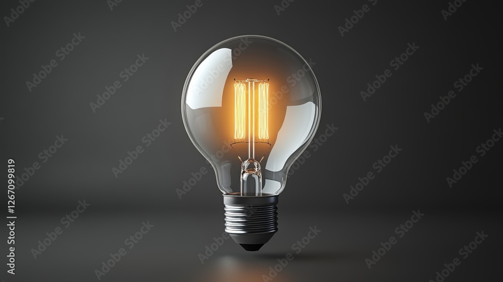 Poster light bulb isolated on transparent background
