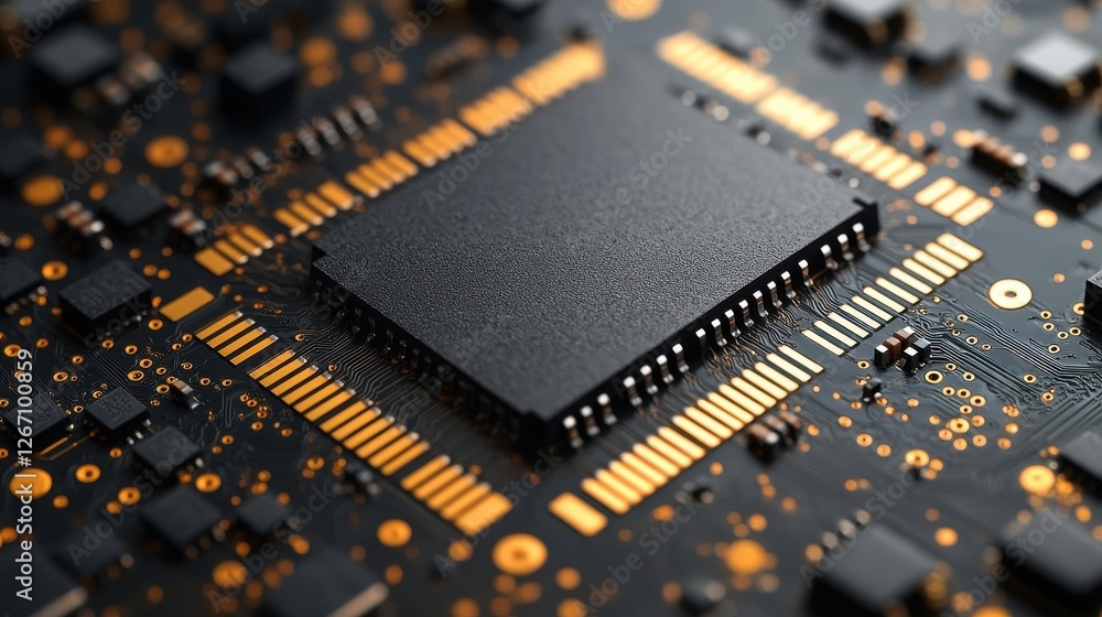 Poster microchip isolated on transparent background