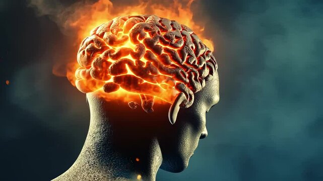 Creativity concept with a brain exploding in colors. Mind blown concept.