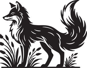 Fox vector silhouette , Silhouettes-Fox-2