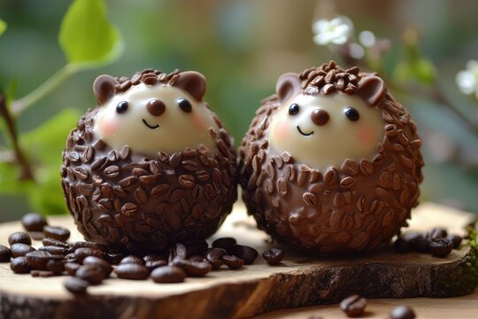 chocolate balls on a white background