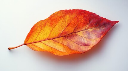 orange autumn leaf isolated on transparent background