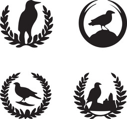 set of vector birds logo