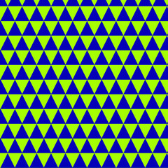 A geometric background featuring green and blue color triangles arranged in an abstract pattern. The design creates an illusion of depth, sometimes appearing as a 3D effect. Ideal for modern and creat