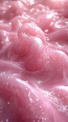 Fototapeta premium Pink Liquid Abstract Swirls: A Close-Up of Shimmering, Textured Pink Substance