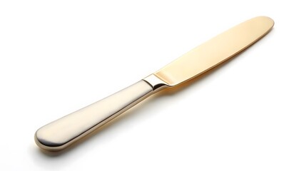 Fototapeta premium Silver Butter Knife on White Background