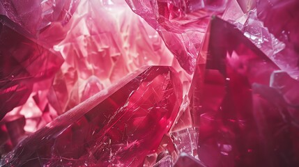 A close-up of pink crystals.
