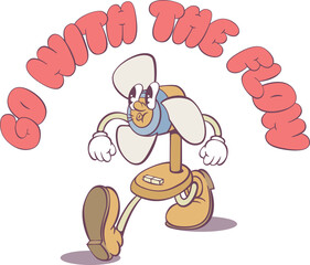 Retro groovy mascot character design