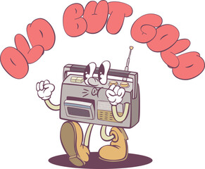 Retro groovy mascot character design