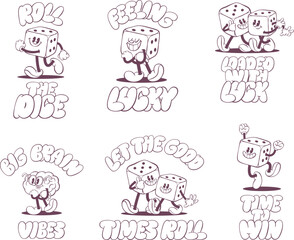 Retro groovy mascot character design