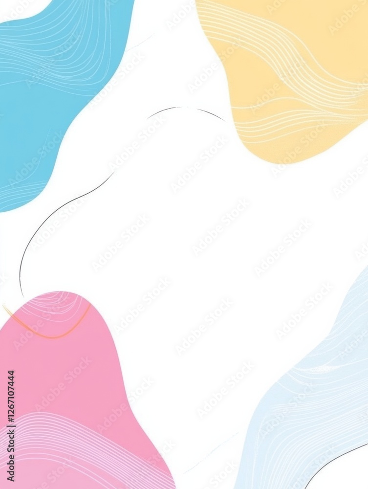 Poster Colorful abstract design with playful shapes and smooth lines creating a modern artistic composition. Generative AI