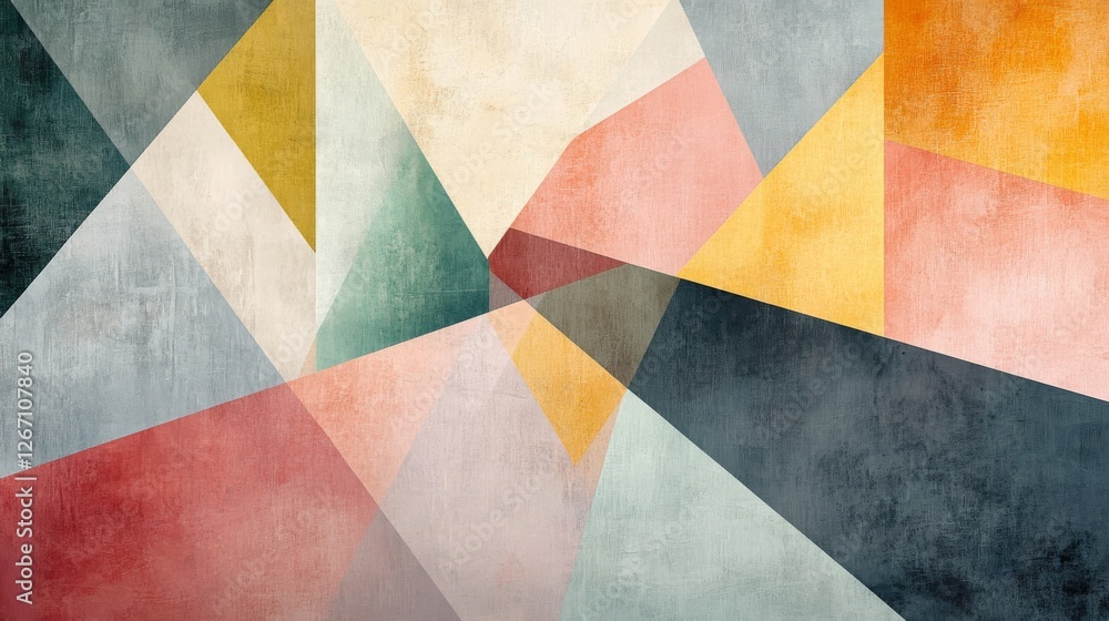 Aufkleber abstract geometric design featuring overlapping colored triangles and polygons