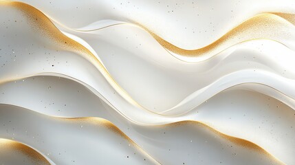 Elegant White and Gold Wave Background Evoking Calmness and Sophistication Perfect for Use in Modern Design Projects Promotional Material and High End Branding Visual Aesthetics