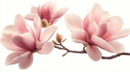 Naklejka premium pink magnolia flower isolated on transparent background