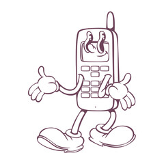 Retro groovy mascot character design