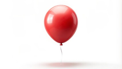 Red Balloon on White Background