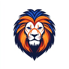 Lion's face with a majestic mane against a white backdrop, used for decoration or logo design