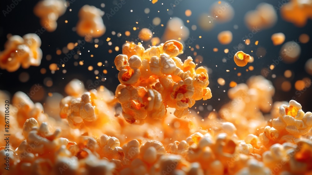 Poster popcorn kernels isolated on transparent background