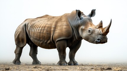 Fototapeta premium powerful rhinoceros isolated on transparent background
