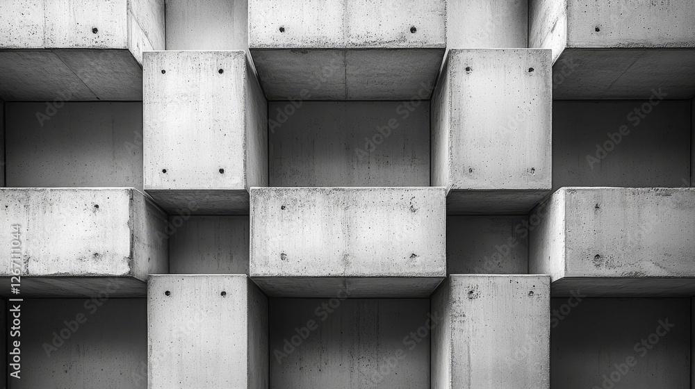 Poster repetitive pattern of concrete cubes creating a modern architectural design