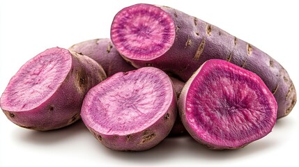 purple sweet potatos isolated on transparent background