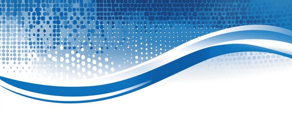 Wavy blue background with dots for technology business presentation design