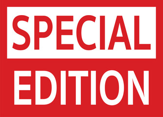 Special Edition red ribbon tag banner for retail promotion and announcement. Vector illustration