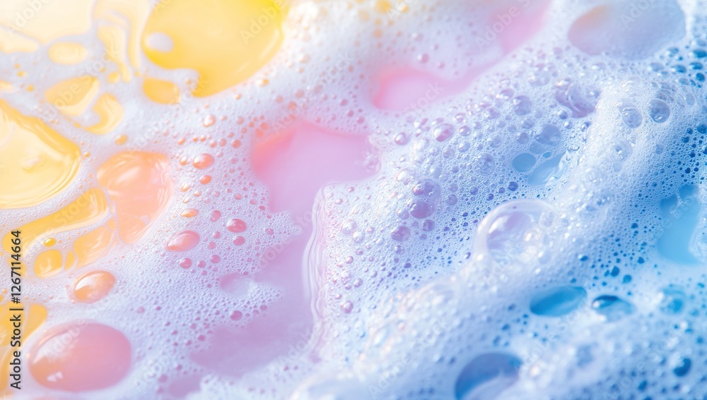 Poster pastel soap bubbles: a relaxing visual journey into the colorful world of foam