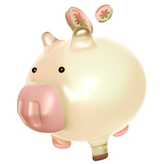piggy bank and coin