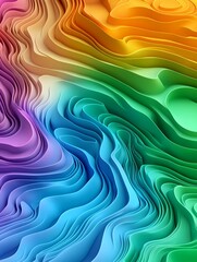 Fototapeta premium Abstract Rainbow Waves, Colorful 3D Texture - Abstract backgrounds