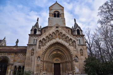 Budapest city, Hungarian capital - Jaki chapel next to Vajdahunyad castle.