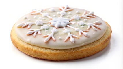 Snowflake Cookie on White Background