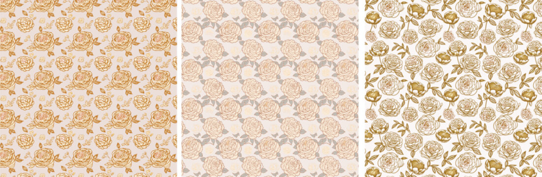 Minimalist botanical pattern with hand-drawn fine-line flowers and leaves in monochrome. A timeless and sophisticated design for wallpapers and textiles