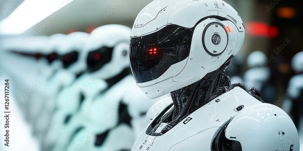 Poster cutting-edge humanoid robot technology with ai integration for advanced interaction in physical and 
