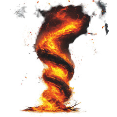 Isolated Twisting Column of Fire with Debris