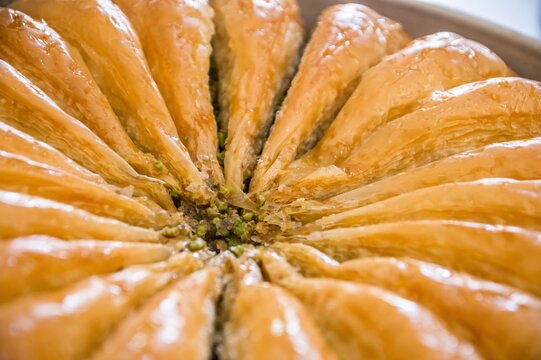 Fresh baklava in Gaziantep, Turkey