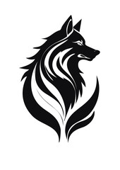 Elegant Minimalist Wolf Vector Illustration Logo