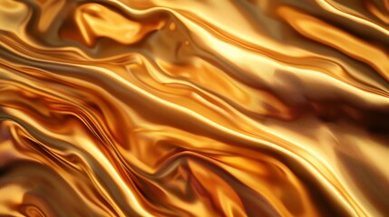 A close-up of a smooth, golden fabric with soft, flowing folds.