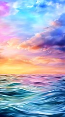 Fototapeta premium Pastel Ocean Sunset Sky Seascape - Pastel colors