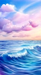 Obraz premium Pastel Sky Ocean Wave Dream - Pastel colors