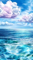 Obraz premium Serene Ocean & Sky: Dreamy Seascape - Pastel colors