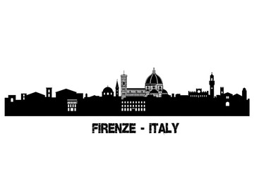Naklejka premium Firenze skyline, con tutti i palazzi storici