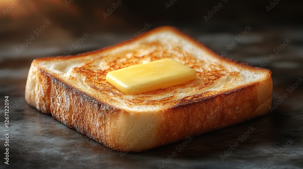 Poster slice toasted bread with butter isolated on transparent background
