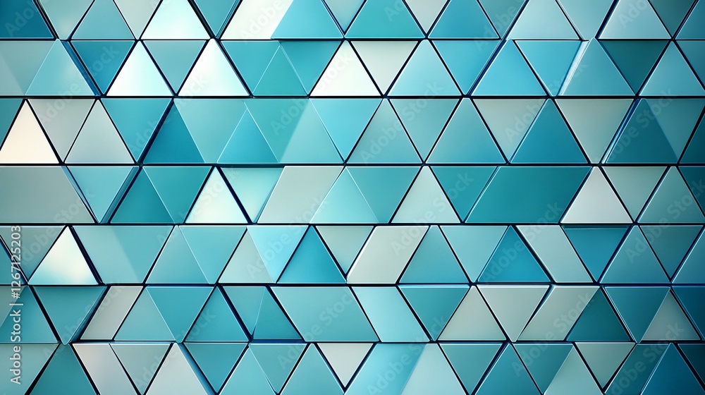 Poster a light blue vector background with a simple and minimalistic geometric design, featuring triangles 